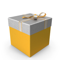 Wrapped Gift Box with Satin Ribbon PNG & PSD Images