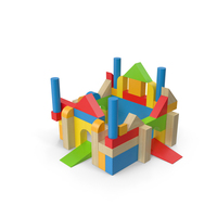 Wooden Constructor Castle Colored PNG & PSD Images