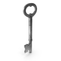 Vintage Skeleton Key Silver PNG & PSD Images