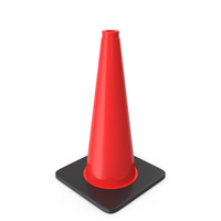 18 Inch Traffic Cone, Black Base PNG & PSD Images