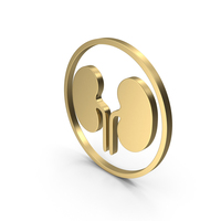 Human Kidney Icon Gold PNG & PSD Images