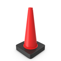 18 Inch Traffic Cone, Black Base PNG & PSD Images