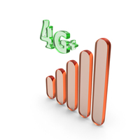 Glass 4G Network Signal Icon PNG & PSD Images