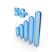 Glass 5G Network Signal Icon PNG & PSD Images