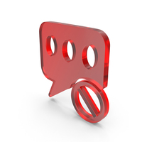 Glass Block Chat Icon PNG & PSD Images