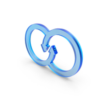 Glass Circle With Arrows In Form An Infinity Icon PNG & PSD Images