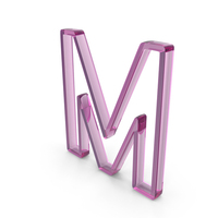 Out Line English Alphabet M Icon Glass PNG & PSD Images