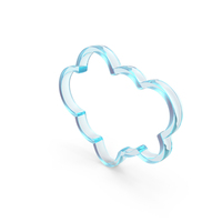 Out Line Cloud Icon Glass PNG & PSD Images