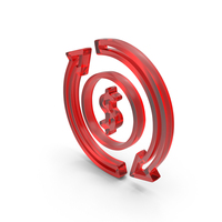 Out Line Dollar Exchange Icon Glass PNG & PSD Images