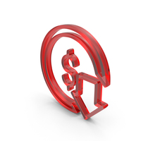 Out Line Dollar Down Rate Icon Glass PNG & PSD Images