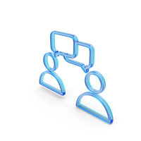 Two Person Message With Chat Communication With Chat Icon Glass PNG & PSD Images