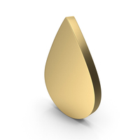 Water Drop Icon Gold PNG & PSD Images