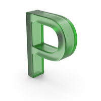 Green Plastic English Letter P PNG & PSD Images