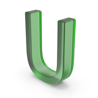Green Plastic English Letter U PNG & PSD Images