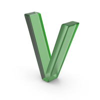 Green Plastic English Letter V PNG & PSD Images