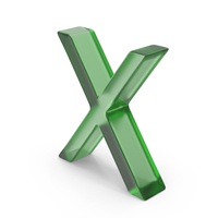 Green Plastic English Letter X PNG & PSD Images