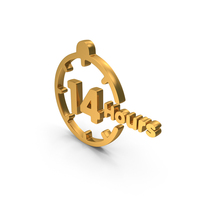 Gold 14 Hours Alarm Icon PNG & PSD Images