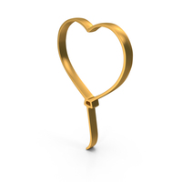 Out Line Heart Balloon Icon Gold PNG & PSD Images