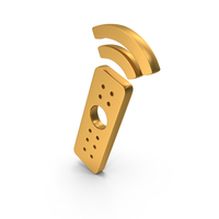 Gold TV Remote Signal Icon PNG & PSD Images