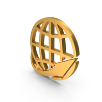 Worldwide Arrow Around Globe Icon Gold PNG & PSD Images