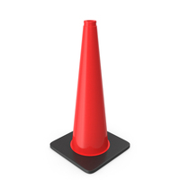 28 Inch Traffic Cone, Black Base PNG & PSD Images