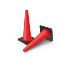 28 Inch Traffic Cones, Black Base PNG & PSD Images