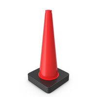 28 Inch Traffic Cone, Black Base PNG & PSD Images