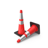 28 Inch Traffic Cone With Reflector, Black Base PNG & PSD Images