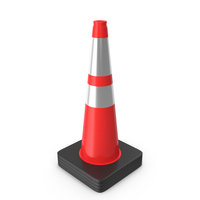 28 Inch Traffic Cone With Reflector, Black Base PNG & PSD Images