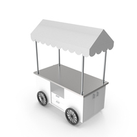 White Wood Cart With Awning PNG & PSD Images