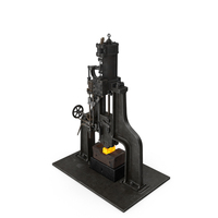 Vintage Industrial Steam Hammer PNG & PSD Images