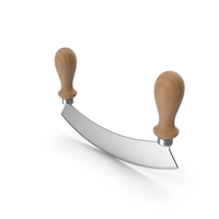 Mezzaluna with One Blade and Wooden Handles PNG & PSD Images