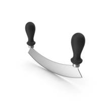 Mezzaluna with One Blade and Plastic Handles PNG & PSD Images