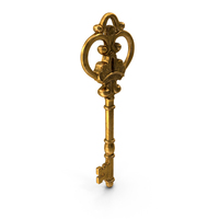 Decorative Skeleton Key Gold PNG & PSD Images