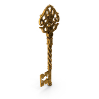 Gold Fantasy Skeleton Key PNG & PSD Images