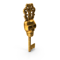 Ornate Skull Gothic Key Gold PNG & PSD Images
