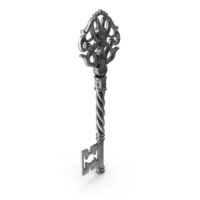 Fantasy Skeleton Key Silver PNG & PSD Images