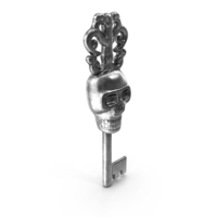 Ornate Skull Gothic Key Silver PNG & PSD Images