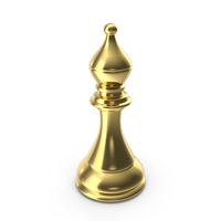 Gold Bishop Chess Piece PNG & PSD Images