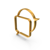 Gold Double Speech Bubble Icon PNG & PSD Images