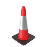 18 Inch  Traffic Cone With Reflector, Black Base PNG & PSD Images