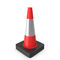 18 Inch Traffic Cone With Reflector, Black Base PNG & PSD Images