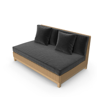 Outdoor Rattan Sofa (Black) PNG & PSD Images