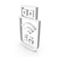 White 5G USB Dongle Icon PNG & PSD Images