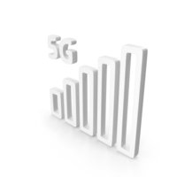White 5G Mobile Signal Icon PNG & PSD Images