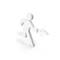 White Emergency Run To Exit Door Icon PNG & PSD Images