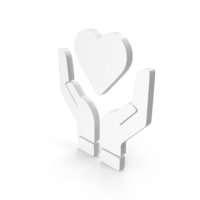 White Hands With Heart Icon PNG & PSD Images