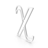 White Chi Greek Letter Outline Icon PNG & PSD Images