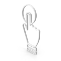 White Hand Click Cursor Outline Icon PNG & PSD Images