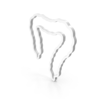 White Human Large Intestine Outline Icon PNG & PSD Images